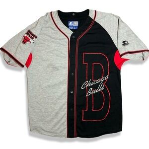 Vintage 90s Starter Chicago Bulls Baseball Jersey / Shirt